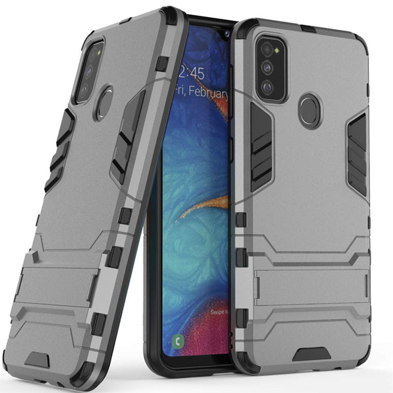 

Ударопрочный чехол-подставка Transformer для Samsung Galaxy M21 Металл / Gun Metal (118599)