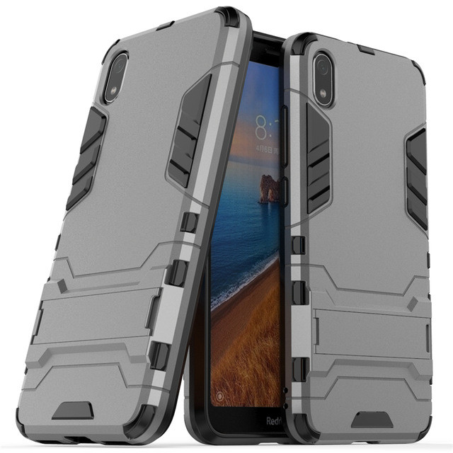 

Ударостійкий чохол-підставка Transformer для Xiaomi Redmi 7A (Метал / Gun Metal)
