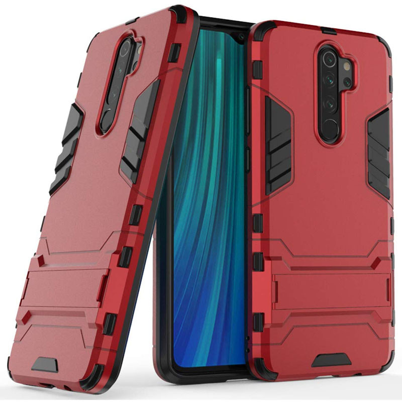 

Ударопрочный чехол-подставка Transformer для Xiaomi Redmi Note 8 Pro с мощной защитой корпуса Красный / Dante Red (118614)