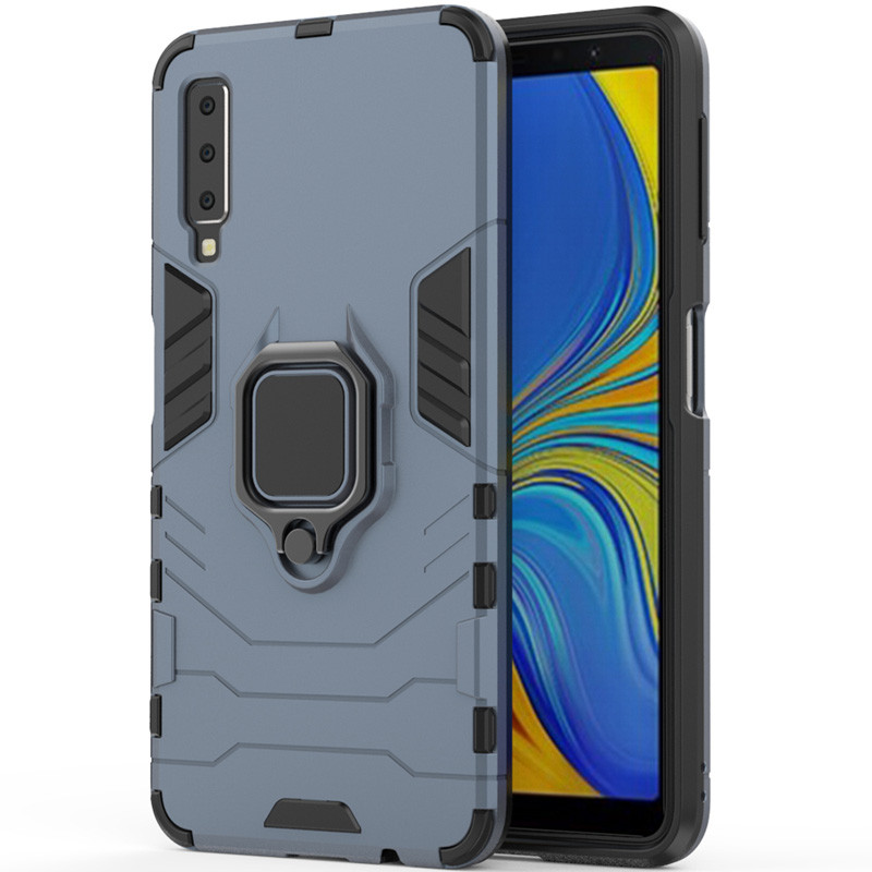 

Ударопрочный чехол Transformer Ring for Magnet для Samsung A750 Galaxy A7 (2018) Серый / Metal slate (99864)