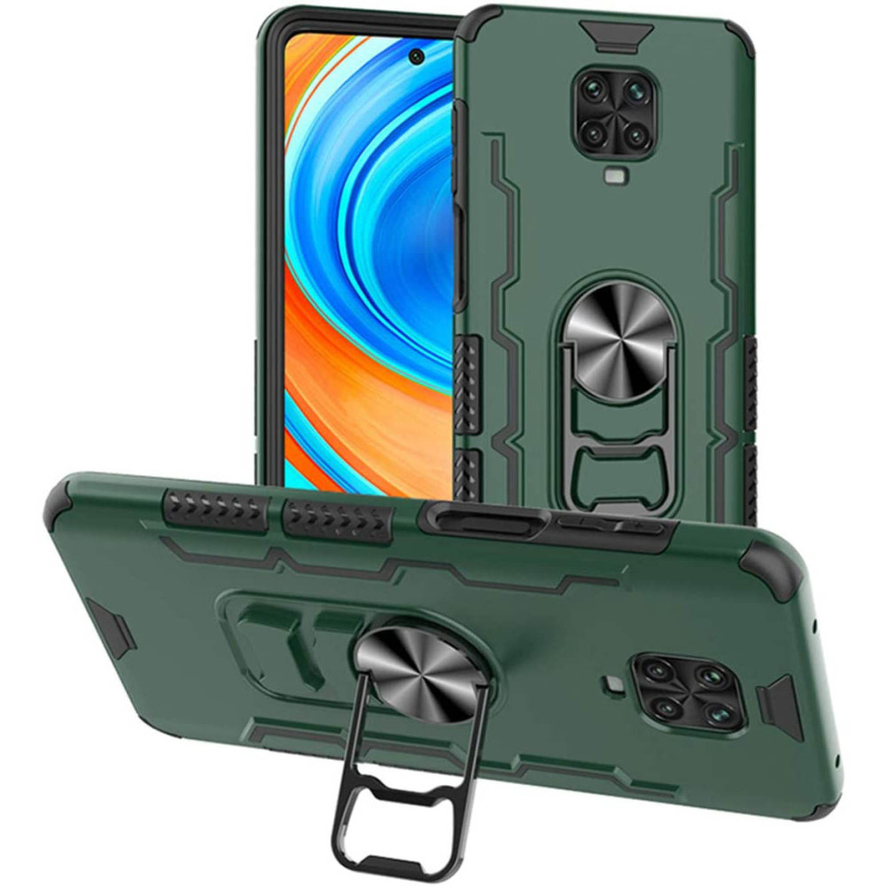 

Ударопрочный чехол Beer Ring for Magnet для Xiaomi Redmi Note 9s Темно-зеленый (142367)