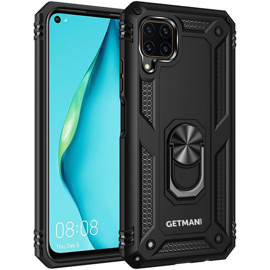 

Ударопрочный чехол GETMAN Serge Ring for Magnet для Huawei P40 Lite Черный (132404)