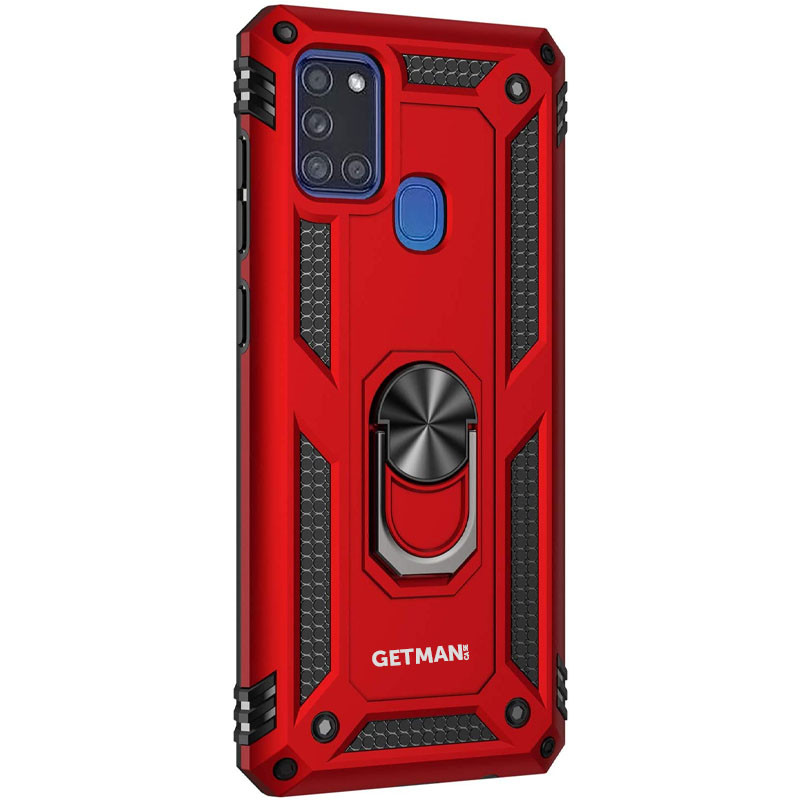 

Ударопрочный чехол GETMAN Serge Ring for Magnet для Samsung Galaxy A21s Красный (140401)