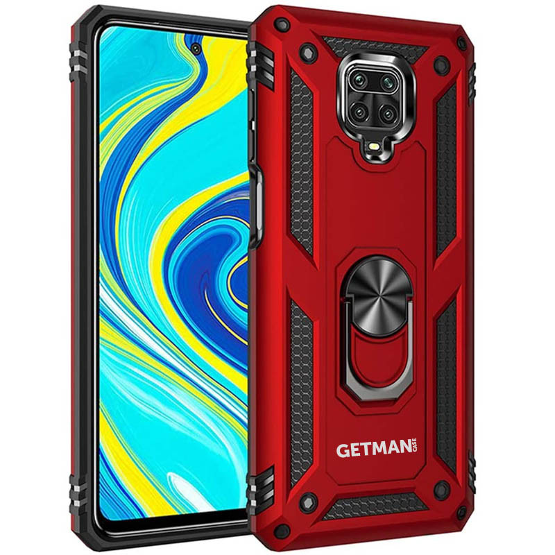 

Ударопрочный чехол GETMAN Serge Ring for Magnet для Xiaomi Redmi Note 9s Красный (130171)