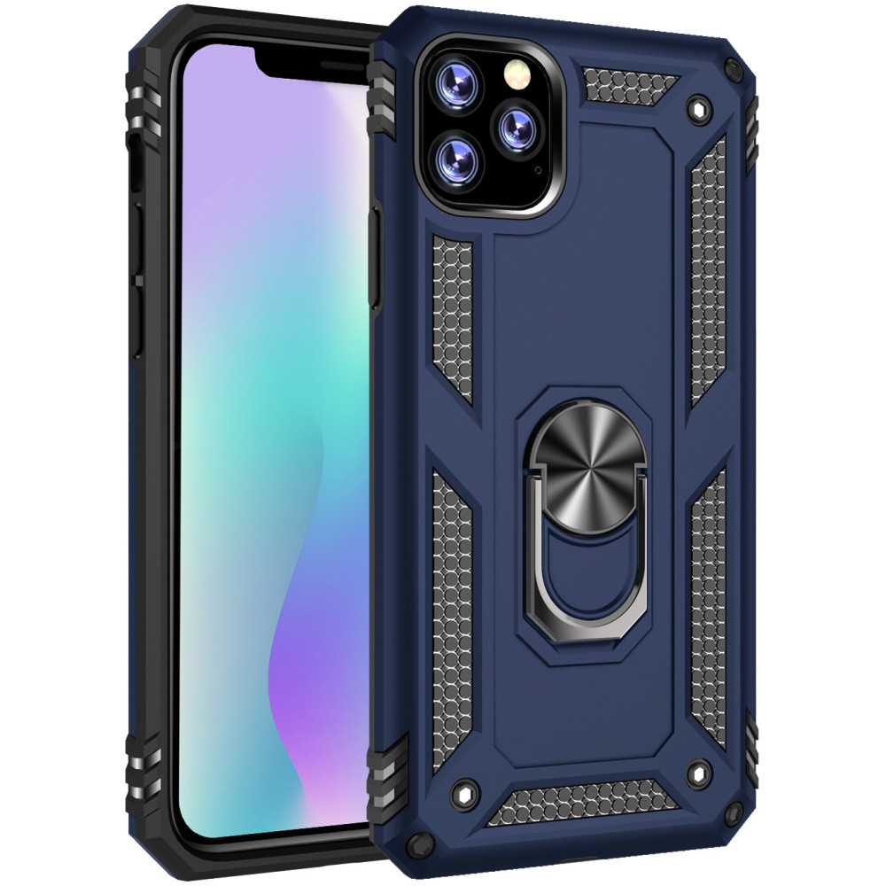 

Ударостійкий чохол Serge Ring for Magnet для Apple iPhone 11 Pro (5.8") (Темно-синій)