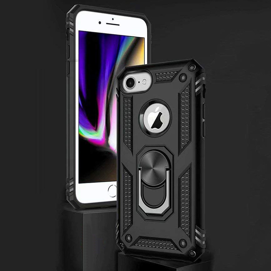 

Ударостійкий чохол Serge Ring for Magnet для Apple iPhone SE (2020) (Чорний)