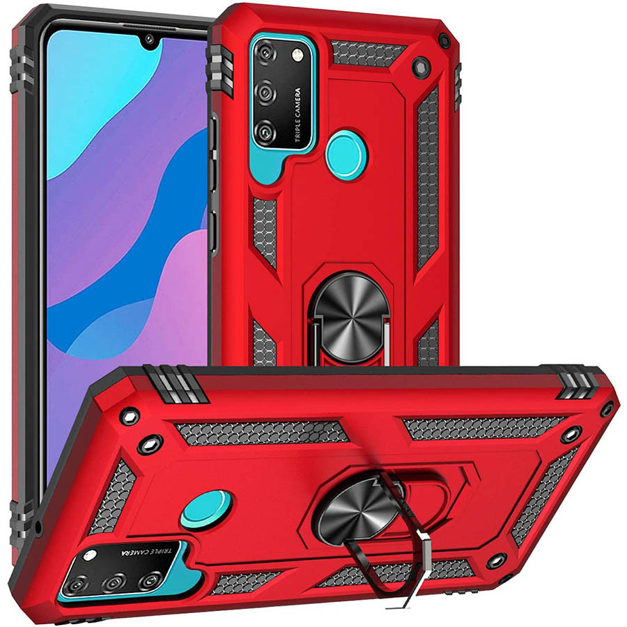

Ударопрочный чехол Serge Ring for Magnet для Huawei Y6p / Honor 9a Красный (143810)