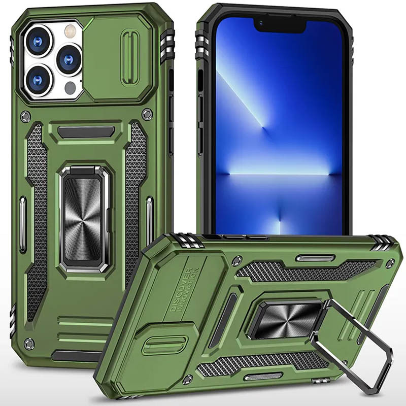 

Ударопрочный чехол Camshield Army Ring для Apple iPhone 13 Pro Max (6.7") Оливковый / Army Green (244325)