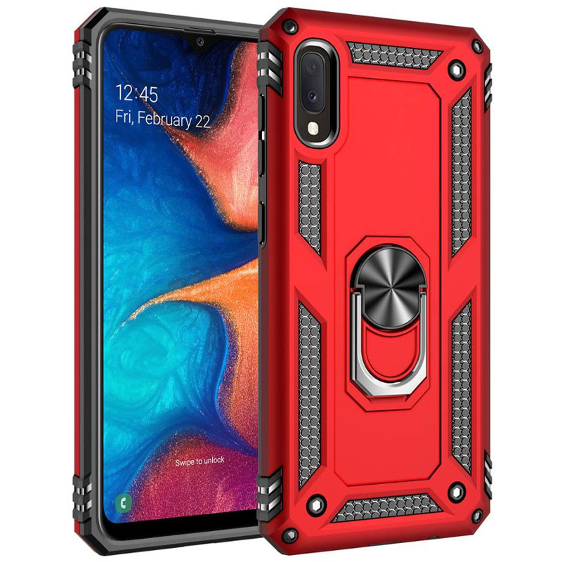

Ударостійкий чохол Serge Ring for Magnet для Samsung Galaxy A02 (Червоний)