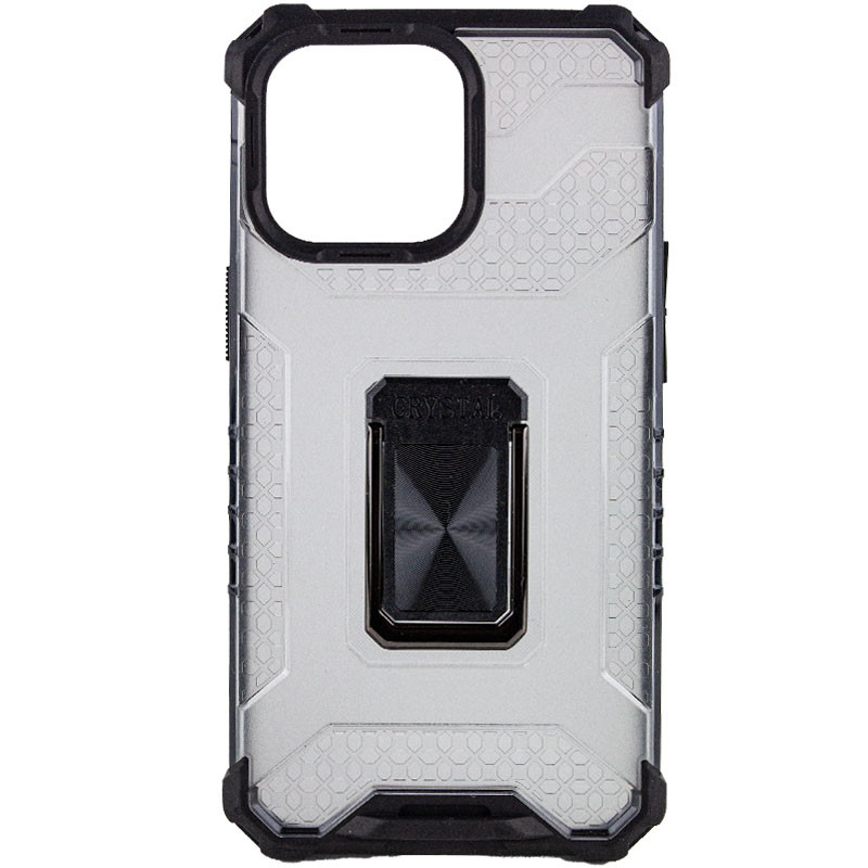 

Удароміцний чохол Transformer CrystalRing для Apple iPhone 13 Pro (6.1") (Чорний + прозорий / чорний)