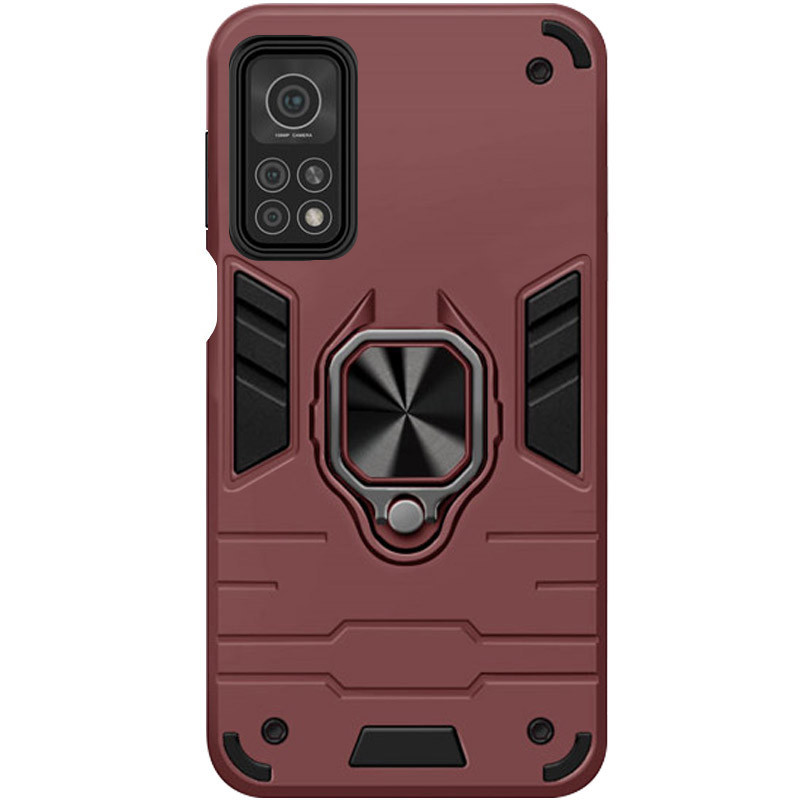 

Ударостійкий чохол Transformer Ring for Magnet для для Xiaomi Mi 10T Pro (Бордовий / Wine red)