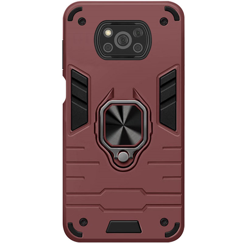 

Ударопрочный чехол Transformer Ring for Magnet для Xiaomi Poco X3 NFC / Poco X3 Pro Бордовый / Wine red (179277)