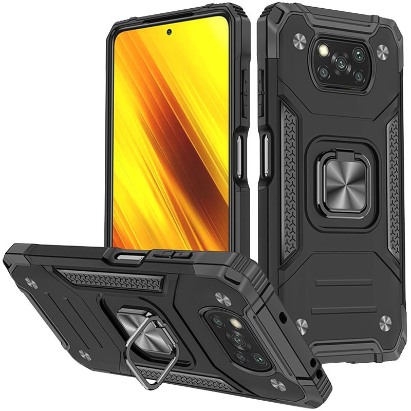 

Ударостійкий чохол Union Ring for Magnet для Xiaomi Poco X3 Pro (Чорний)