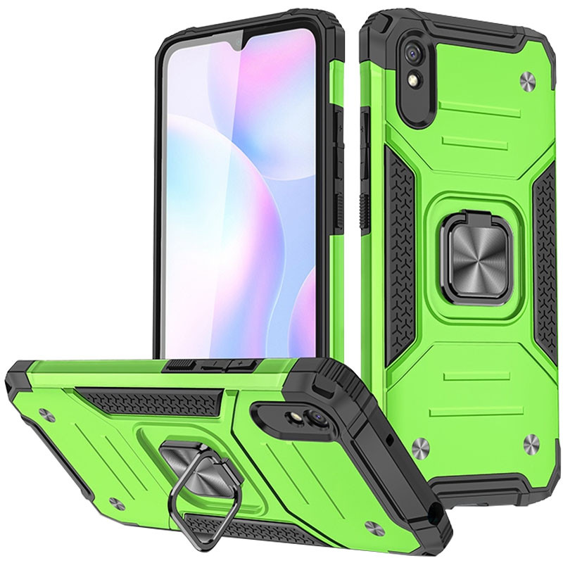 

Ударопрочный чехол Union Ring for Magnet для Xiaomi Redmi 9A Салатовый (196272)