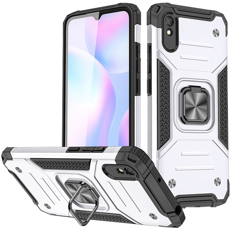 

Ударопрочный чехол Union Ring for Magnet для Xiaomi Redmi 9A Серебряный (196274)