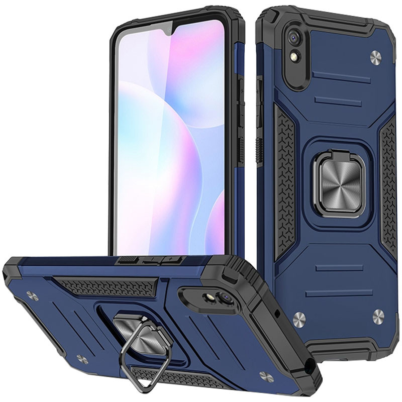 

Ударостійкий чохол Union Ring for Magnet для Xiaomi Redmi 9A (Синій)