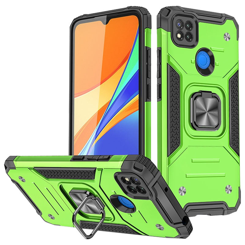 

Ударопрочный чехол Union Ring for Magnet для Xiaomi Redmi 9C Салатовый (196276)