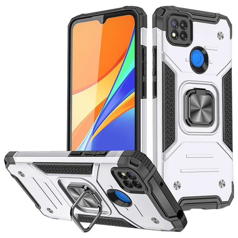 

Ударопрочный чехол Union Ring for Magnet для Xiaomi Redmi 9C Серебряный (196265)