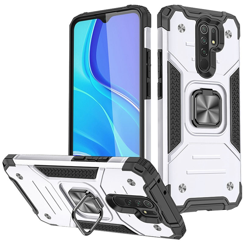 

Ударостійкий чохол Union Ring for Magnet для Xiaomi Redmi 9 (Срібний)