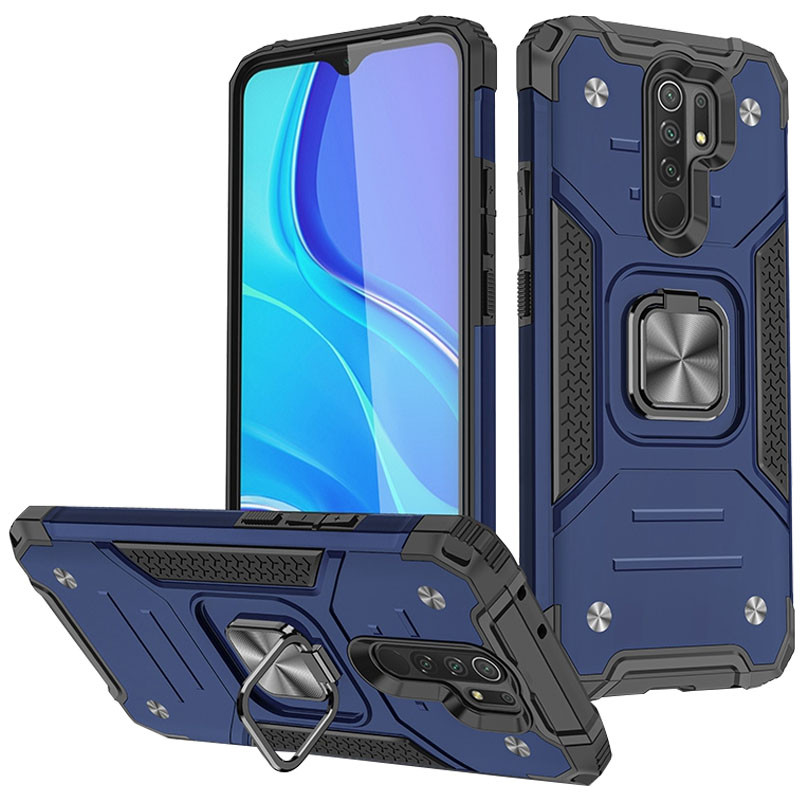 

Ударопрочный чехол Union Ring for Magnet для Xiaomi Redmi 9 Синий (196291)