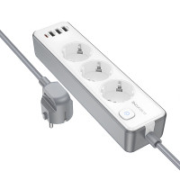 Подовжувач Borofone BAC9 Power PD20W (3USB-A/1C/3×Socket) (2 м)