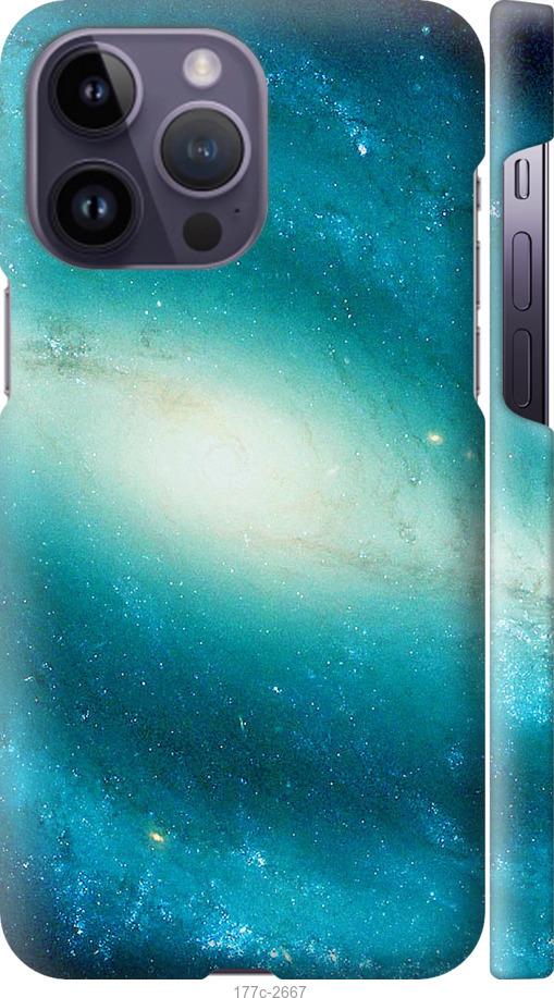 Чехол на iPhone 14 Pro Max Голубая галактика