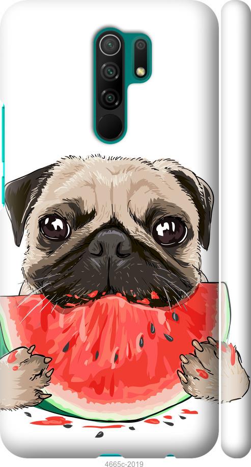 

Чехол на Xiaomi Redmi 9 Мопс и арбуз