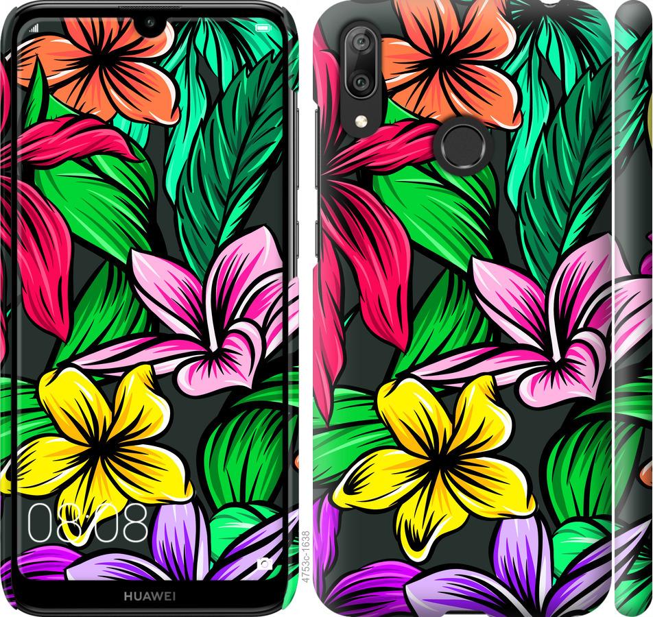 

Чехол на Huawei Y7 2019 Тропические цветы 1
