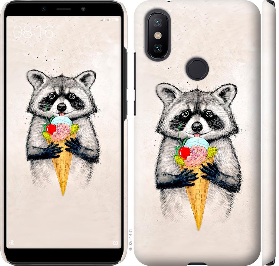 

Чохол на Xiaomi Mi A2 Єнот з морозивом