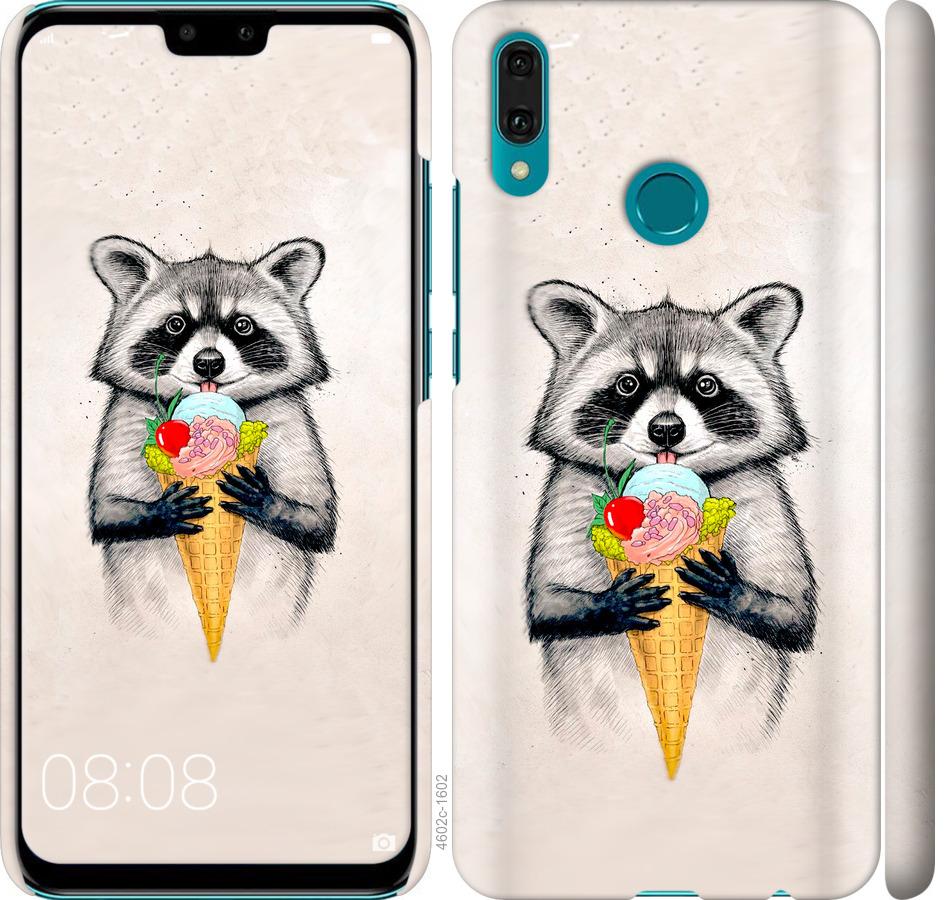 

Чохол на Huawei Y9 2019 Єнот з морозивом
