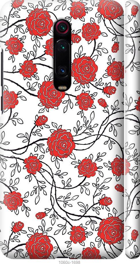 

Чохол на Xiaomi Redmi K20 Червоні троянди на білому тлі