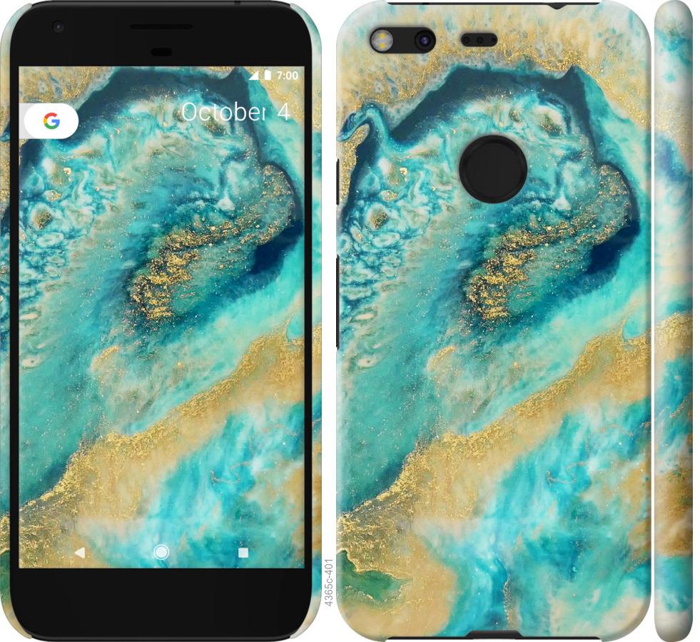 

Чехол на Google Pixel XL Green marble