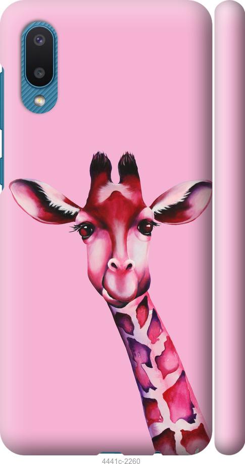 Чохол на Samsung Galaxy A02 A022G Рожева жирафа