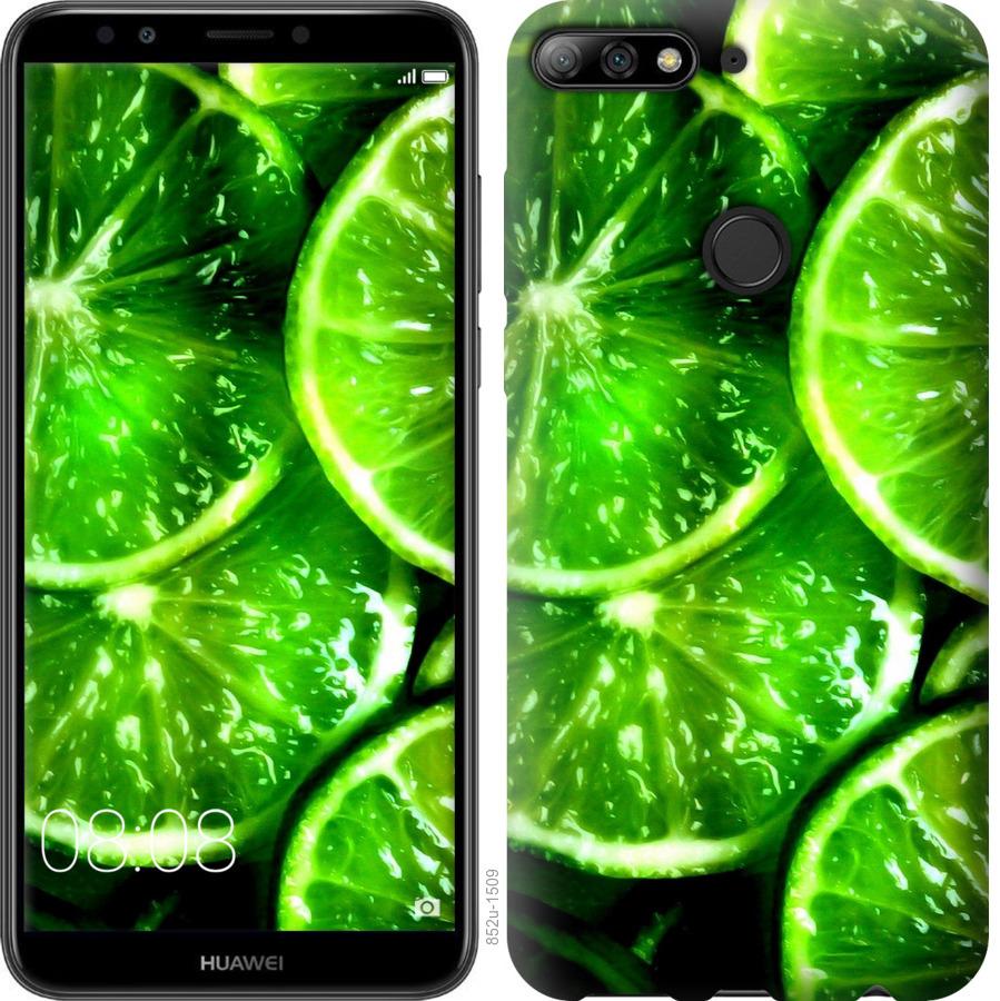 

Чохол на Huawei Y7 Prime 2018 Зелені часточки лимона