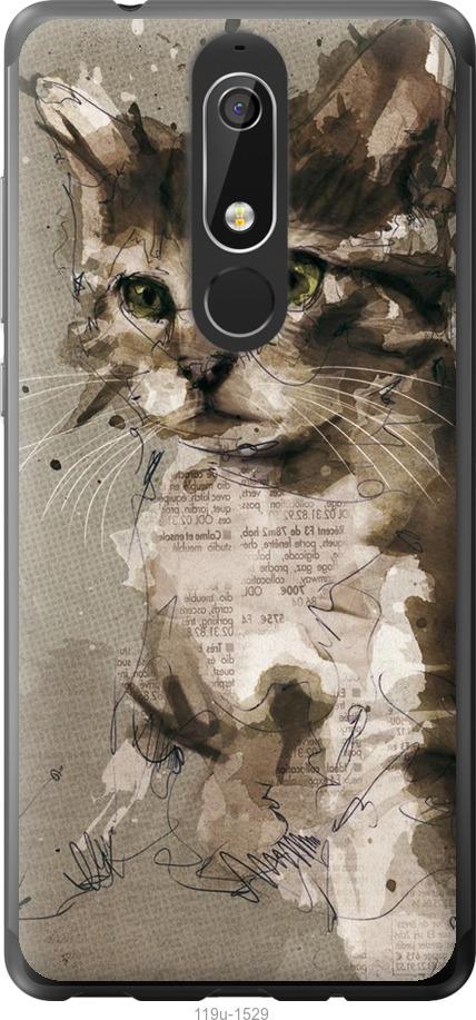

Чехол на Nokia 5.1 Котёнок из пятен и линий
