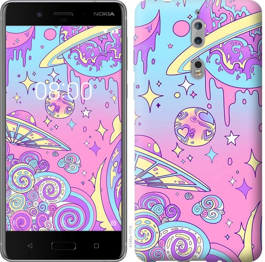 

Чохол на Nokia 8 Рожева галактика