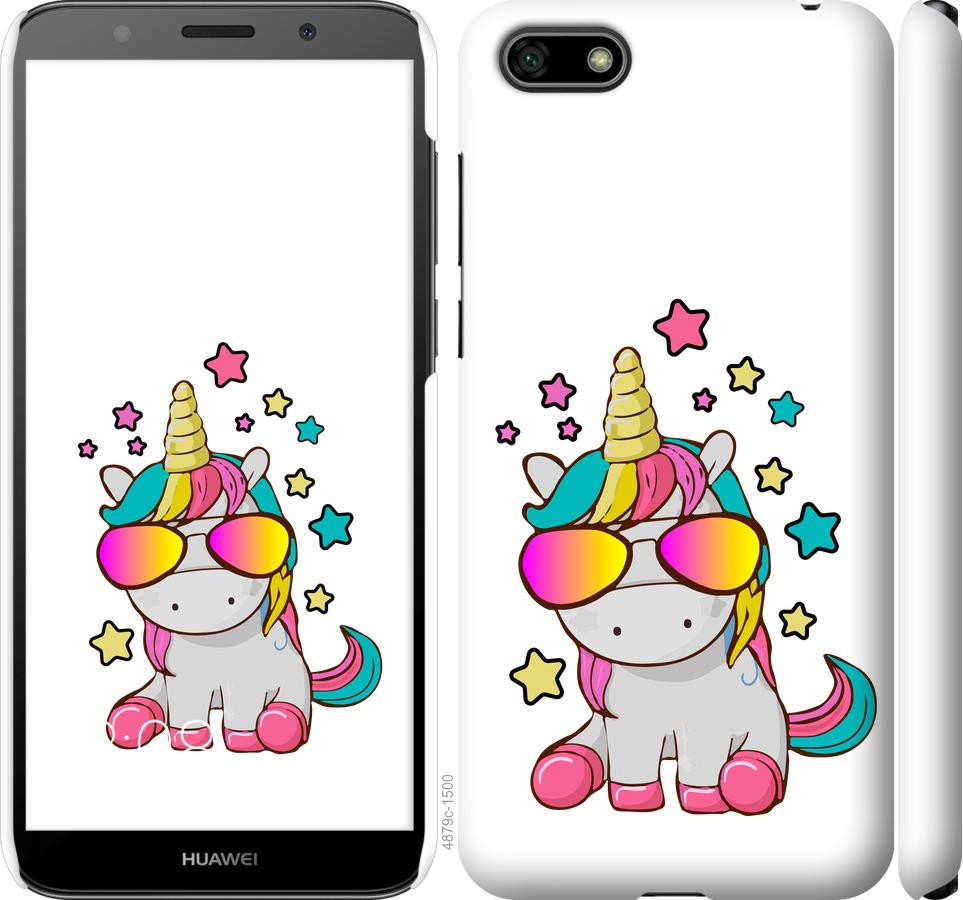 

Чехол на Huawei Honor 7A Единорог в очках