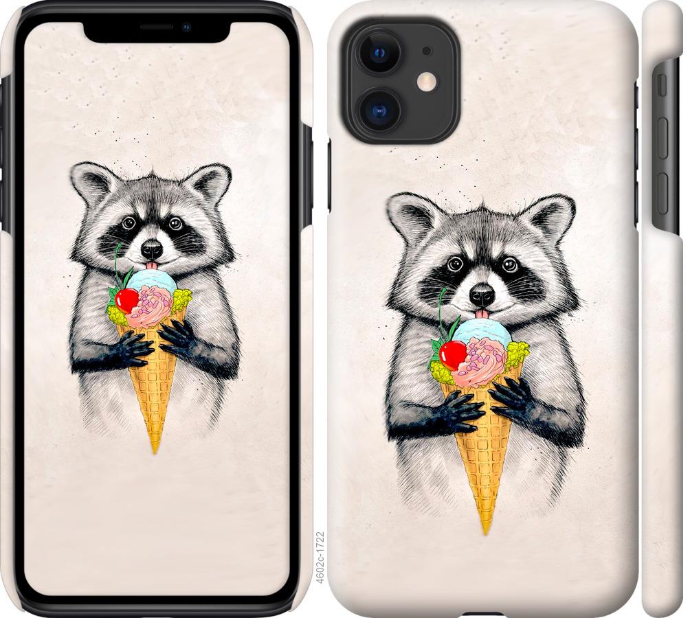 

Чохол на iPhone 11 Єнот з морозивом