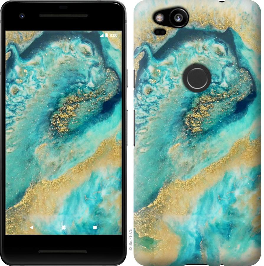 

Чехол на Google Pixel 2 Green marble