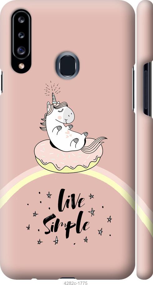 

Чехол на Samsung Galaxy A20s A207F Единорожка в пончике