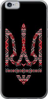 Чехол на iPhone 6s Герб - вышиванка на черном фоне