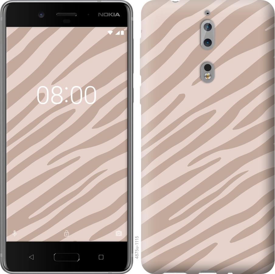 

Чехол на Nokia 8 Зебра беж