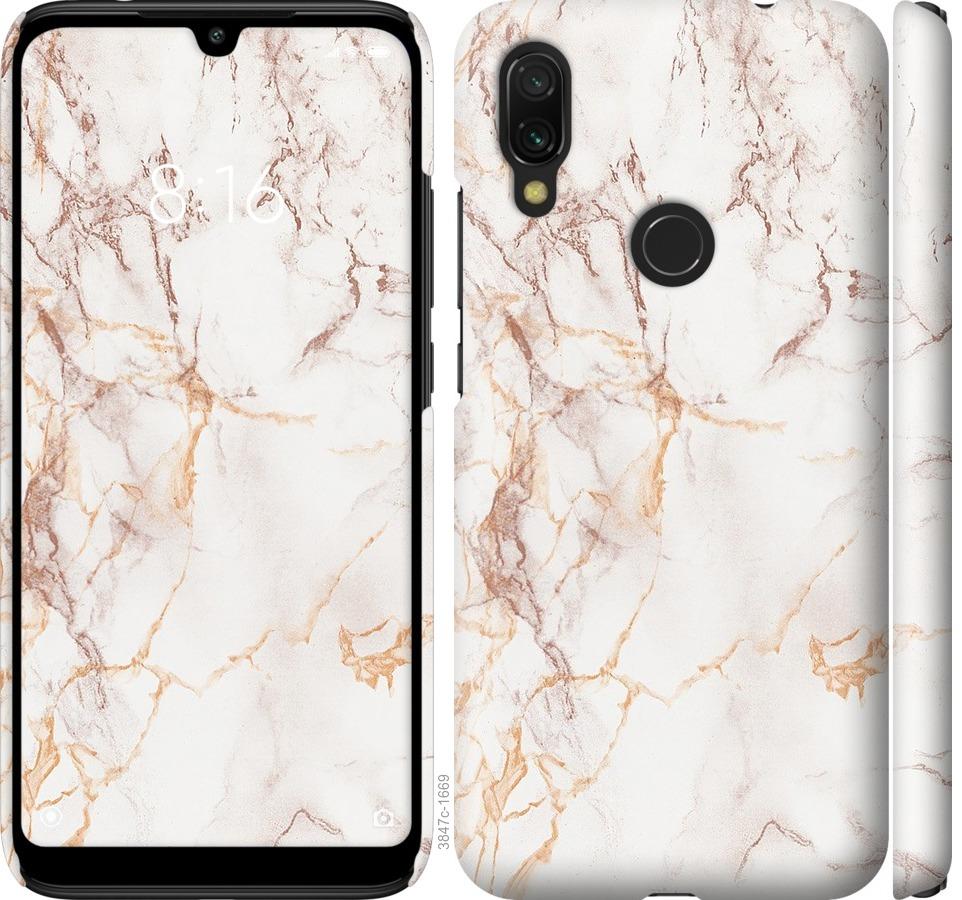 

Чехол на Xiaomi Redmi 7 Белый мрамор