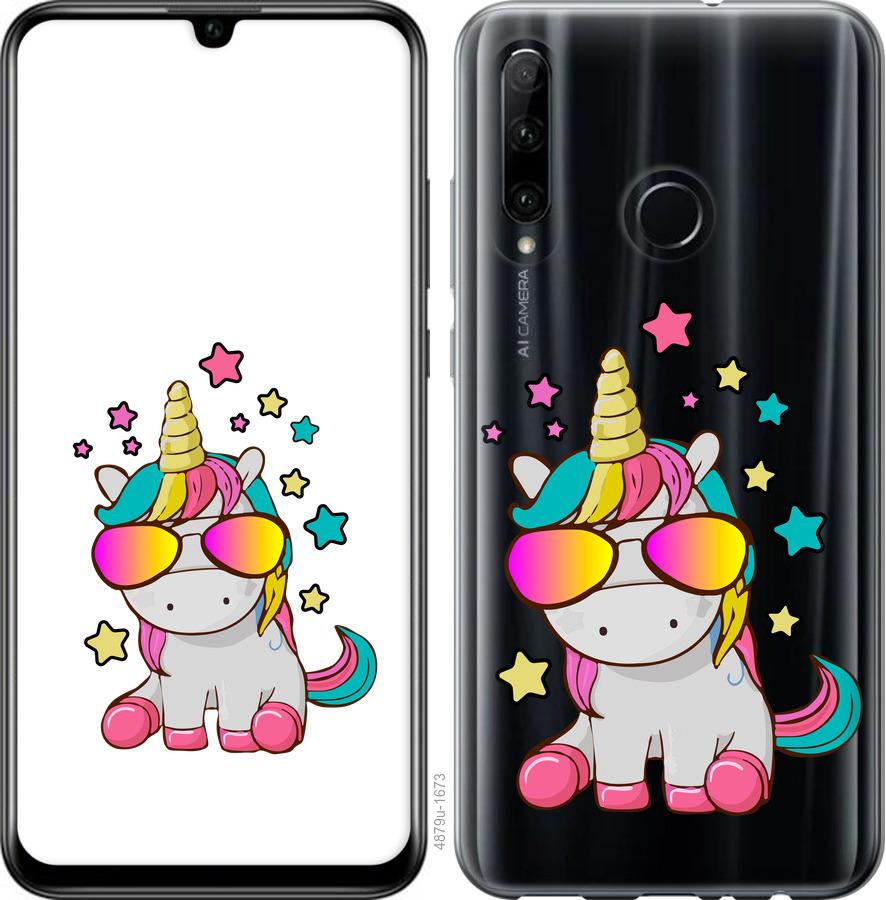 

Чехол на Huawei P40 Lite E Единорог в очках