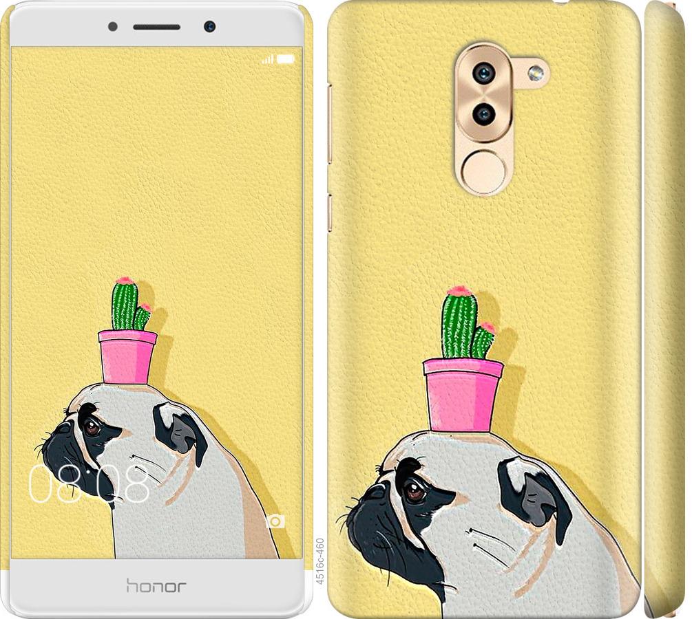 

Чохол на Huawei Mate 9 Lite Мопс з кактусом