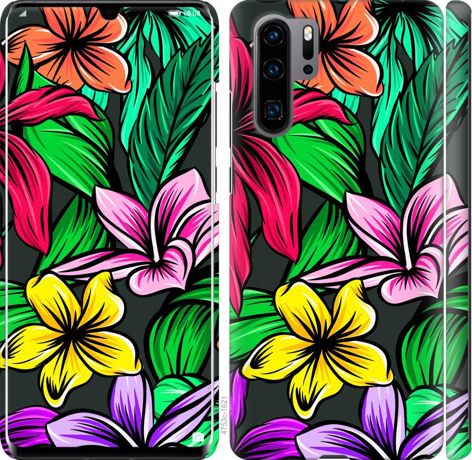 

Чехол на Huawei P30 Pro Тропические цветы 1