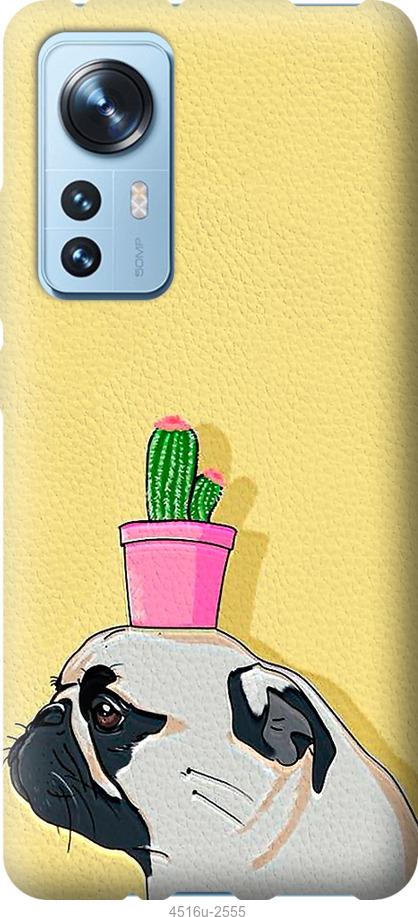 

Чохол на Xiaomi 12 Мопс з кактусом