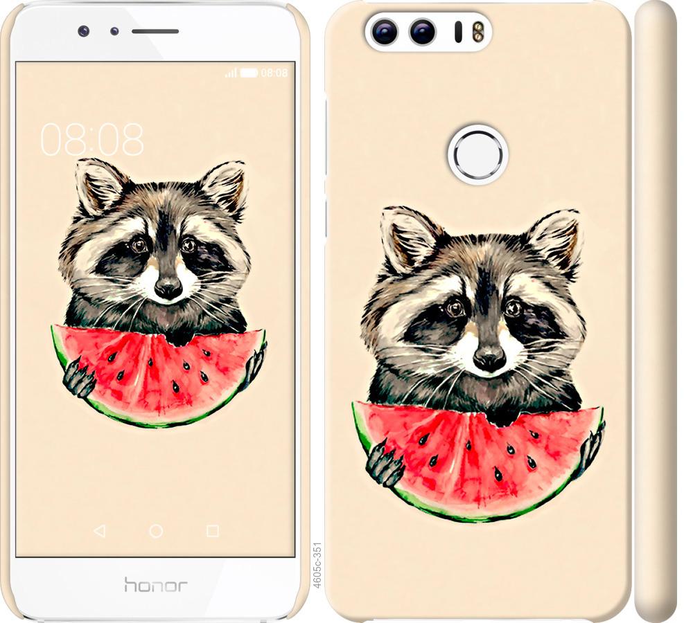 

Чехол на Huawei Honor 8 Енотик с арбузом