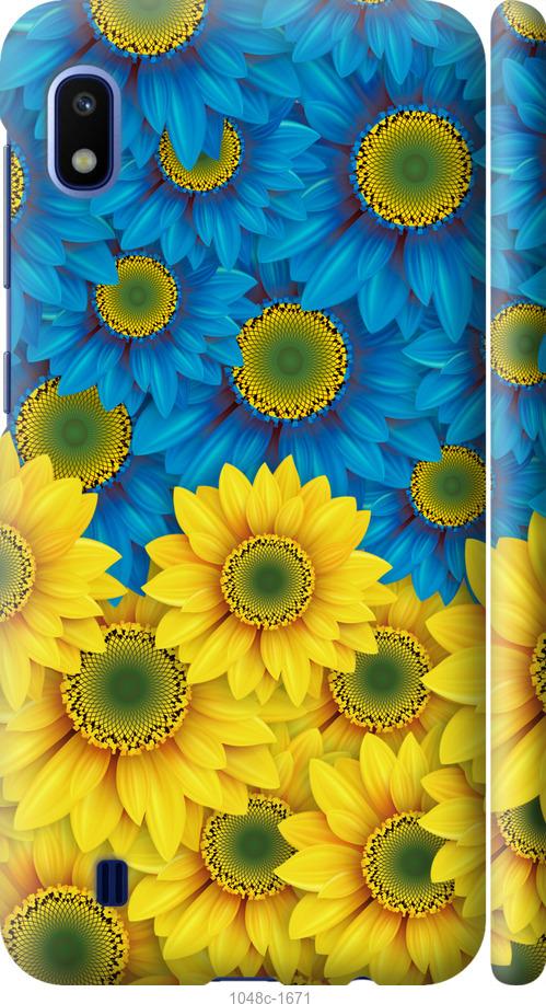 Чехол на Samsung Galaxy A10 2019 A105F Жёлто-голубые цветы