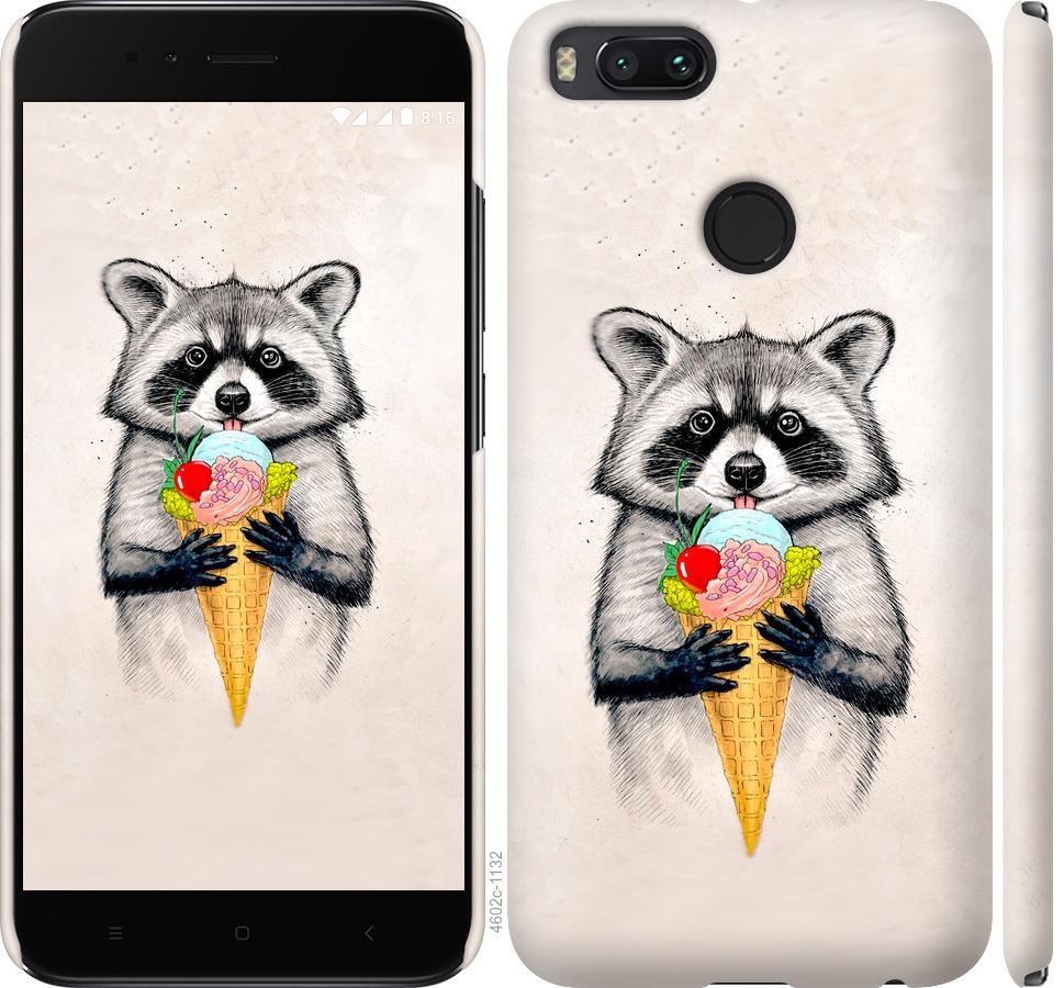 

Чохол на Xiaomi Mi A1 Єнот з морозивом